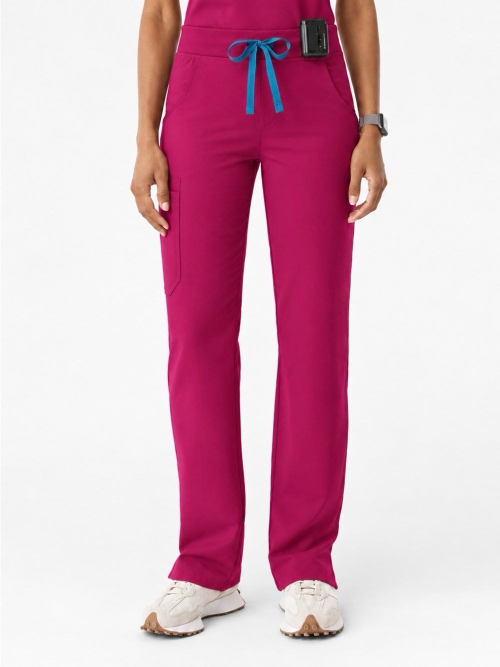 FIGS Kade Straight-Leg Scrub Pant Raspberry Sorbet - Size Medium Petite